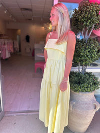 Drue Sleeveless Overlay Midi Dress