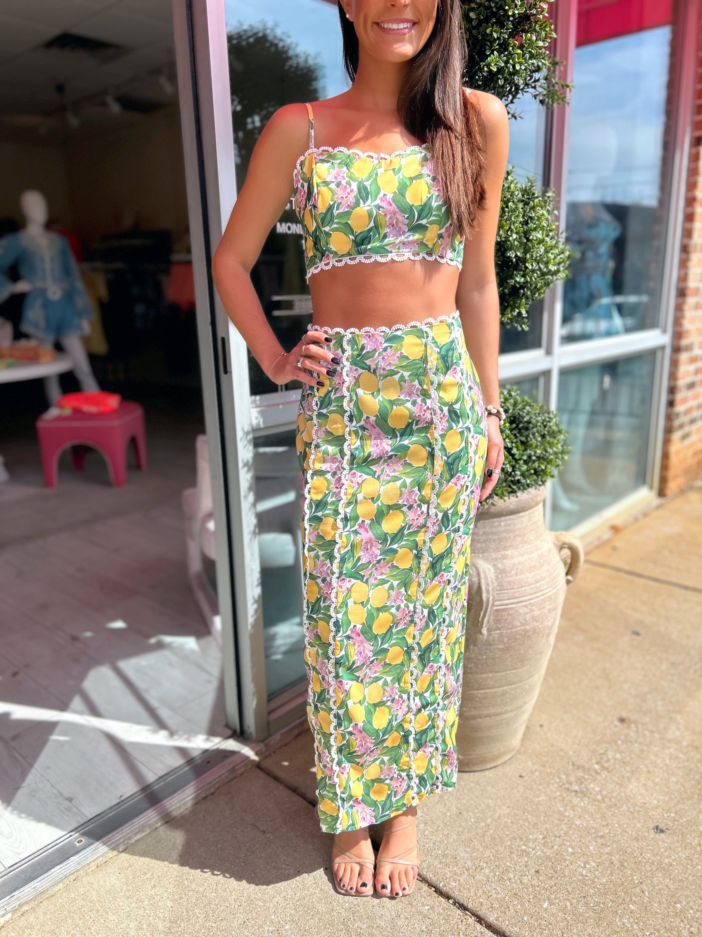 Posie Floral Print Skirt Set