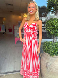 FARM RIO Checkered Stripes Off-White Maxi