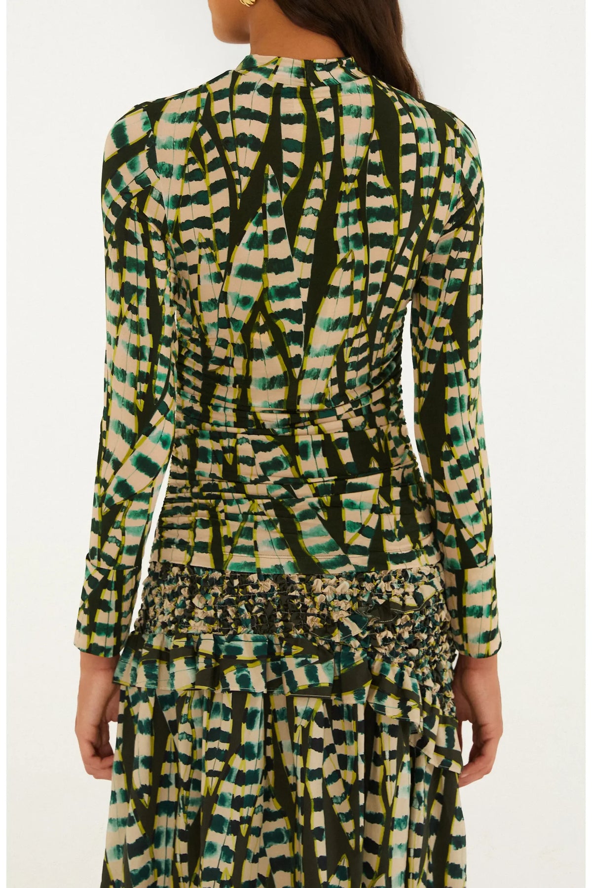 FARM RIO Striped Leaves Blouse