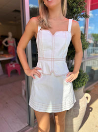 Bella Stitch Detail Denim Mini Dress