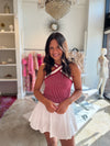 Ryleigh Contrast Halter in Crimson