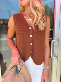 French Connection Mozart V-Neck Rib Vest