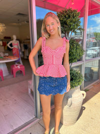 Penelope Pin Stripe Peplum