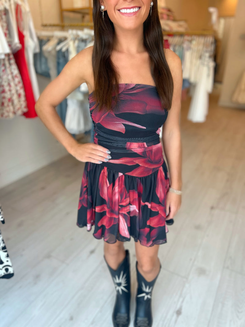 Piper Strapless Ruched Mini Dress