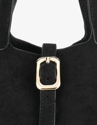 REMI/REID Joya Bucket mini faux suede in Black