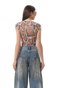 AFRM Nina Top in Natural Snake