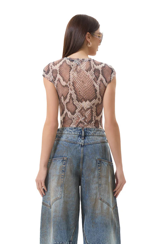 AFRM Nina Top in Natural Snake