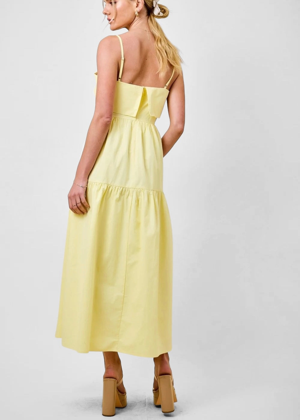 Drue Sleeveless Overlay Midi Dress