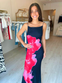 Nina Boat Neckline Floral Maxi