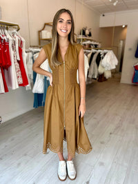 Noelle Zip Up Midi Dress