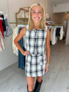 Blake Plaid Tweed Cropped Vest & Front Pocket Skirt Set