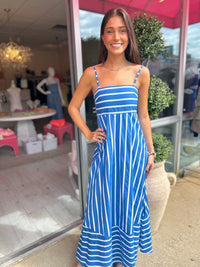 Lusana Tashi Poplin Dress in Vacay Stripe