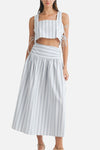 Beth Striped Lace Up Tank & Midi Skirt