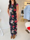 AFRM Cody Maxi in Noir Summer Rose