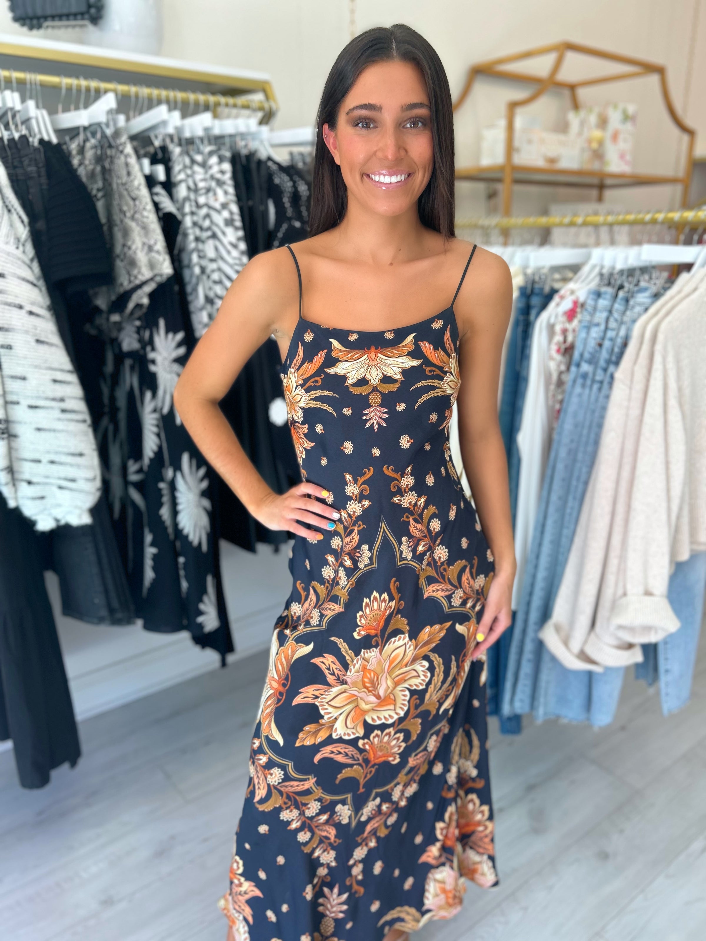 Farm Rio Majestic Garden Slip Dress