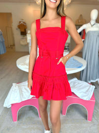 Perrie Belted Ruffle Mini Dress