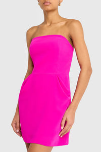RENTAL Amanda Uprichard Sabela Dress in Dark Hot Pink