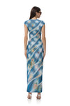 AFRM Cody Maxi in Blue Floral Plaid