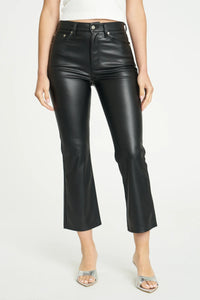 DAZE Shy Girl Faux Leather Crop Flare in Cinematic