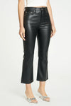 DAZE Shy Girl Faux Leather Crop Flare in Cinematic