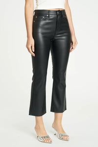 DAZE Shy Girl Faux Leather Crop Flare in Cinematic