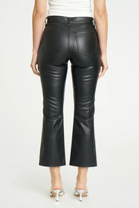 DAZE Shy Girl Faux Leather Crop Flare in Cinematic