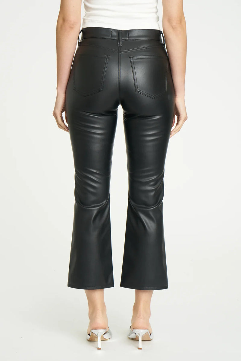 DAZE Shy Girl Faux Leather Crop Flare in Cinematic