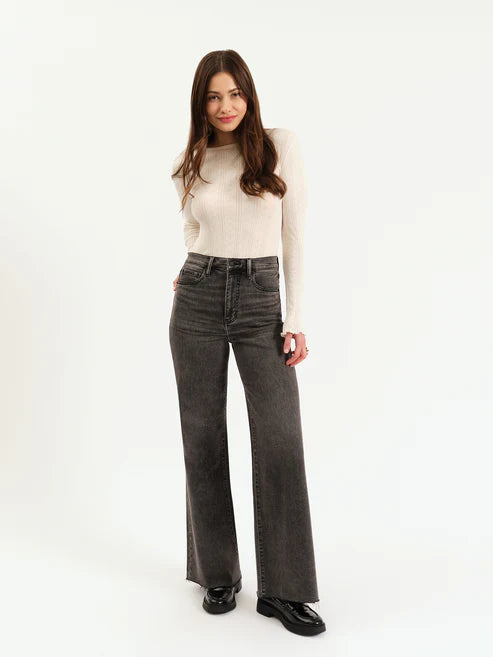 DAZE Far Out High Rise Wide Leg Denim