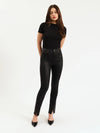 Daze Downtown High Rise Split Slim in Black Coated