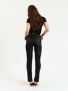 Daze Downtown High Rise Split Slim in Black Coated