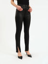 Daze Downtown High Rise Split Slim in Black Coated