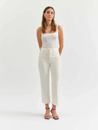 DAZE Sundaze High Rise Crop Straight Jeans in Swan