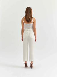 DAZE Sundaze High Rise Crop Straight Jeans in Swan