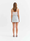DAZE Malibu Mini Mid Rise Skirt in Blue Bell Stripe