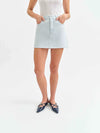DAZE Malibu Mini Mid Rise Skirt in Blue Bell Stripe