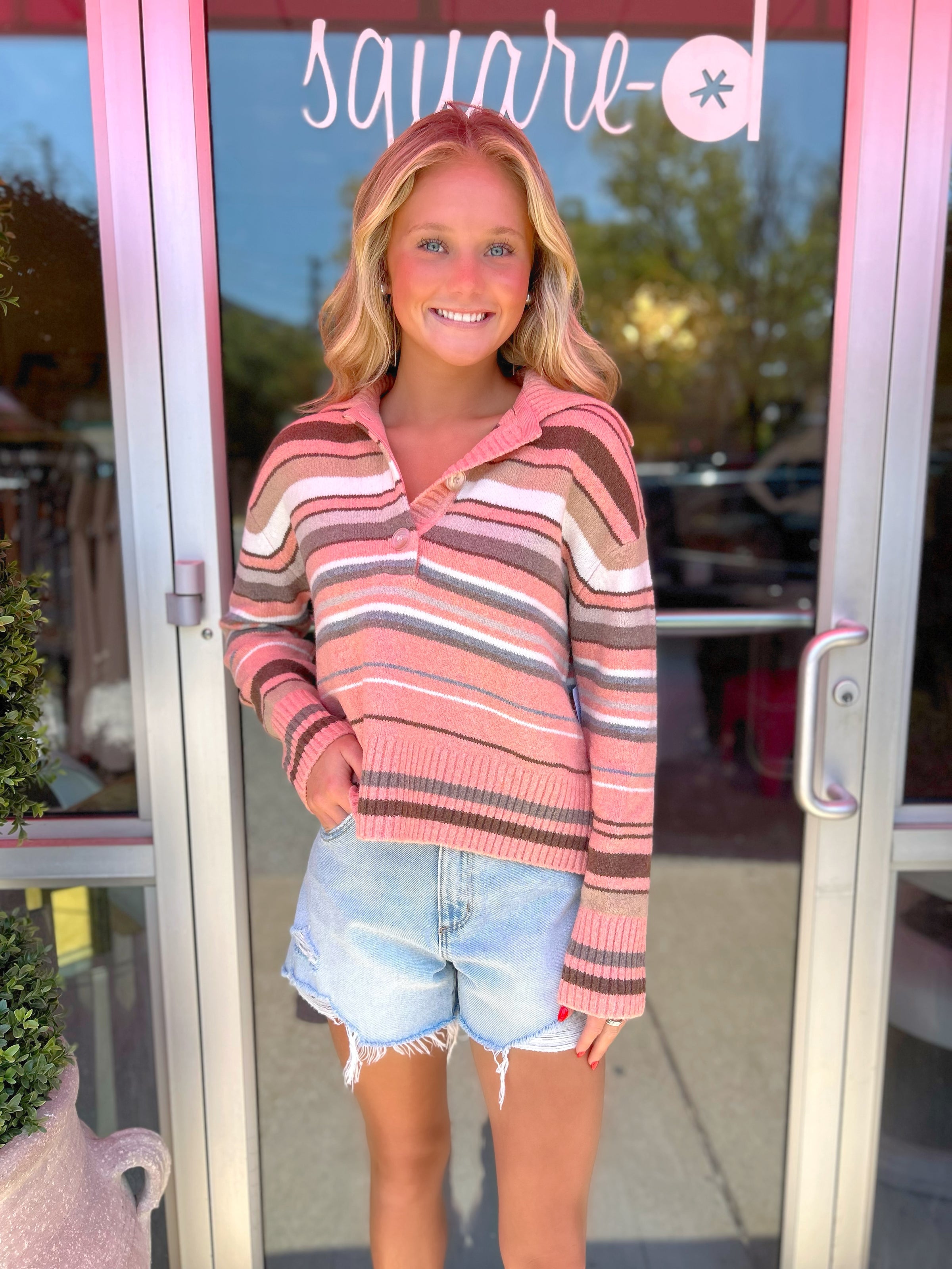 Free People Trading Up Stripe Polo