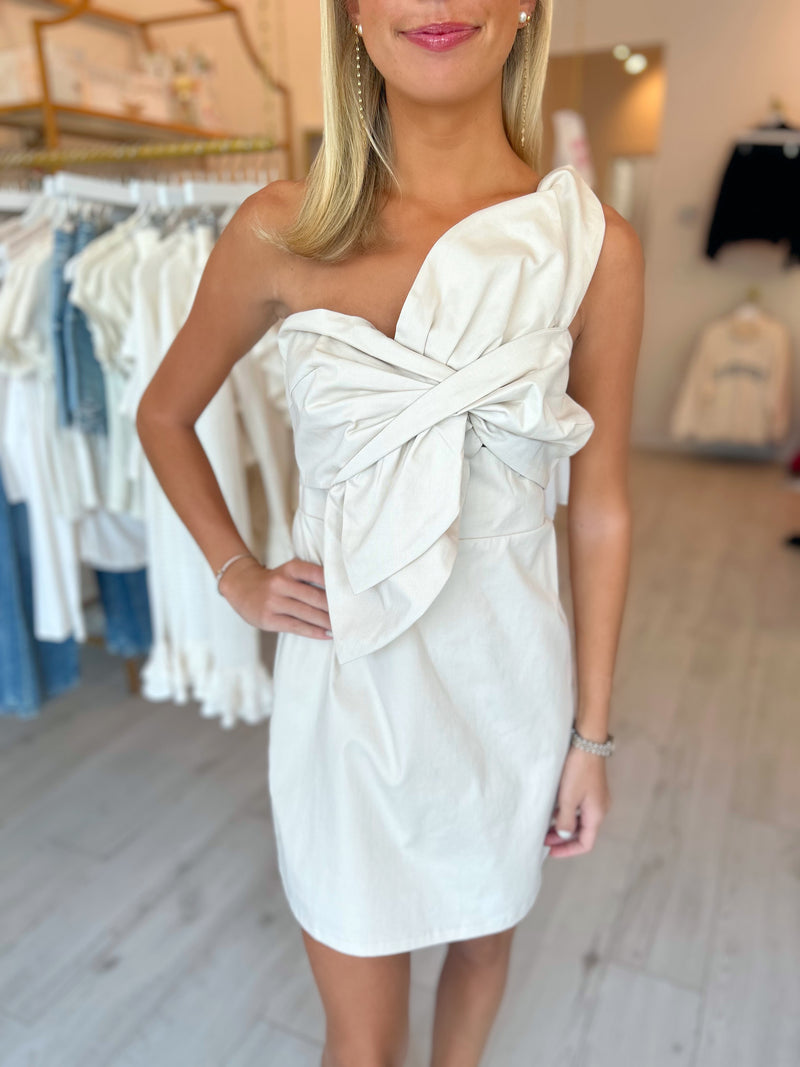 Emerson Knotted Flower Bow Mini Dress