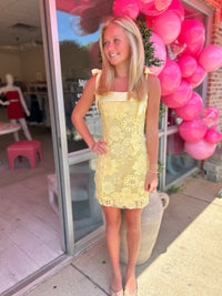 Darcie Floral Lace Embellished Mini Dress