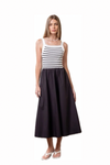 Moon River Striped Sweater Top Midi Dress