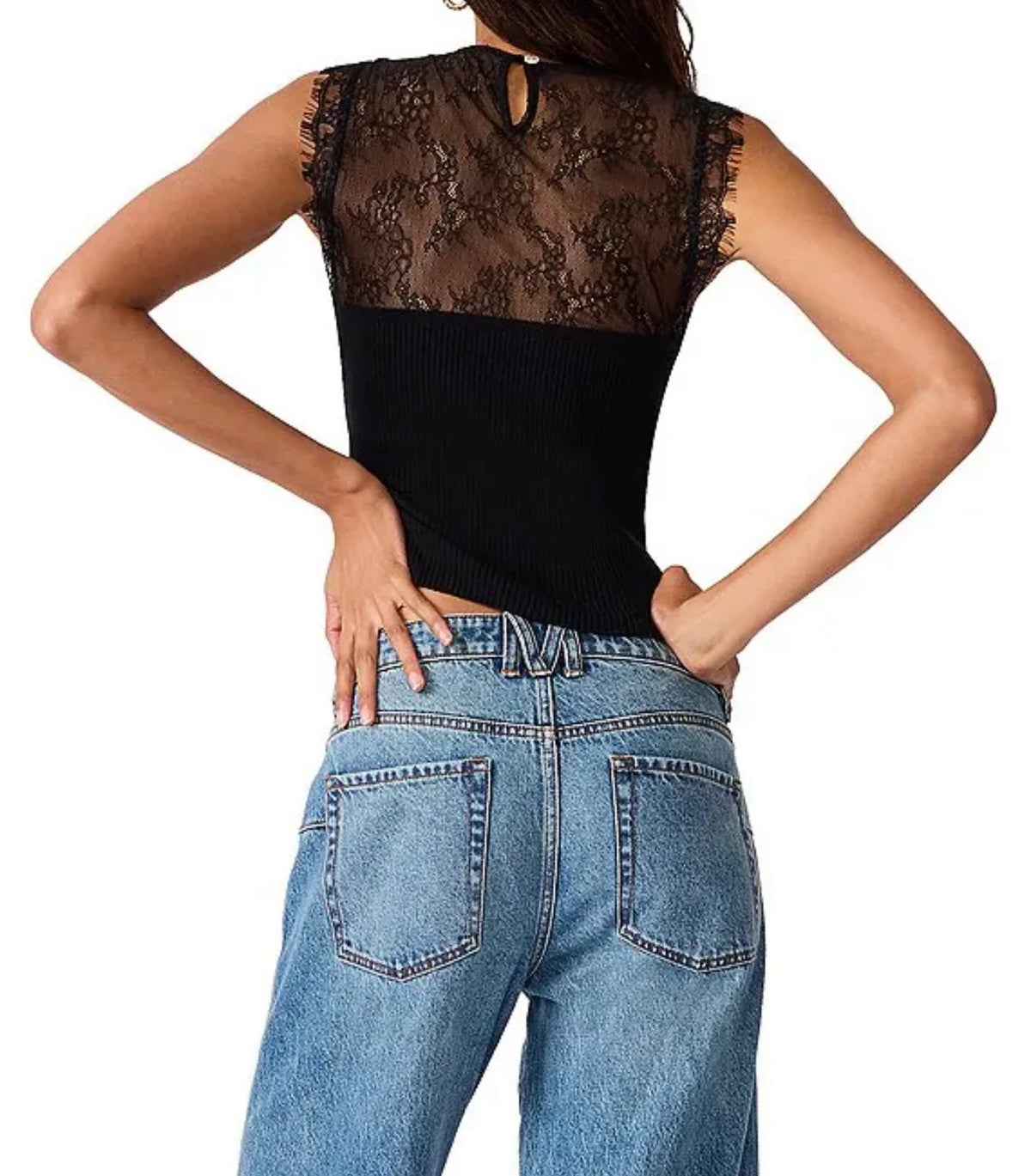 Steve Madden Kourt Sweater Top in Black