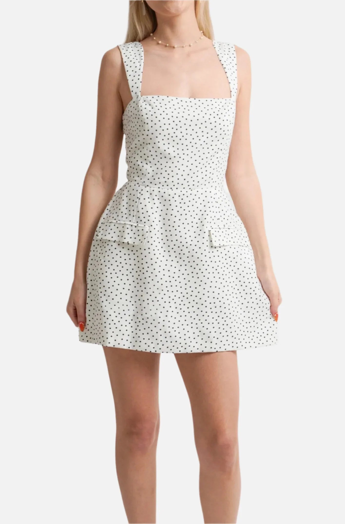 RENTAL Amanda Uprichard Bethany Skort Romper in Polka Dot