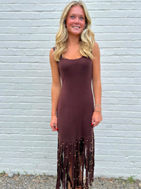 Vera Knit Fringe Midi Dress