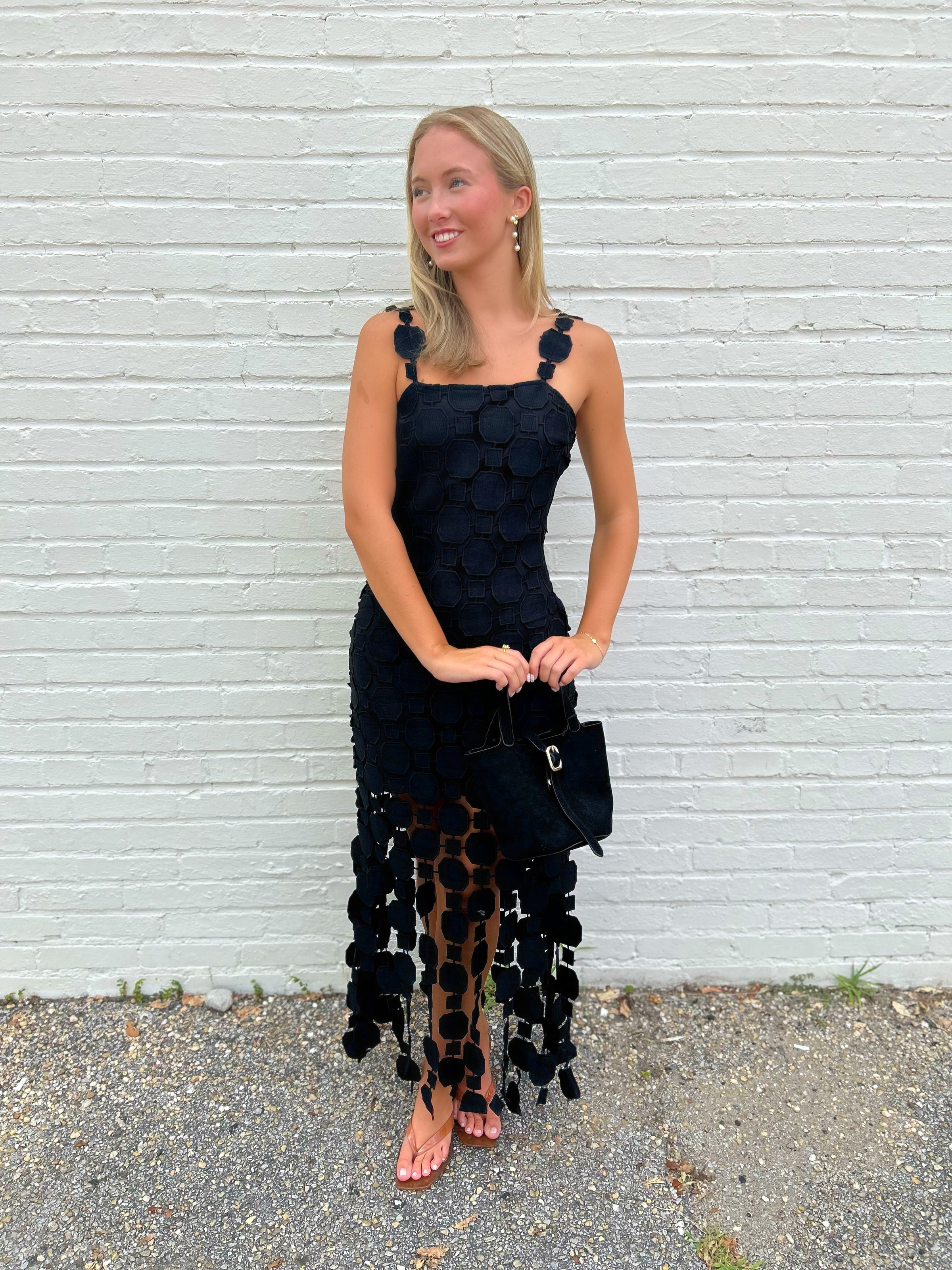 Gigi Fringe Hem Bodycon Midi Dress