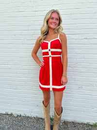 Briggs Contrast Trim Mini Dress