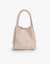 REMI/REID Hollace Mini Tote Studded Faux Suede in Foundation