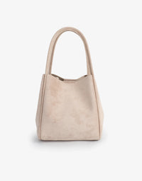 REMI/REID Hollace Mini Tote Studded Faux Suede in Foundation