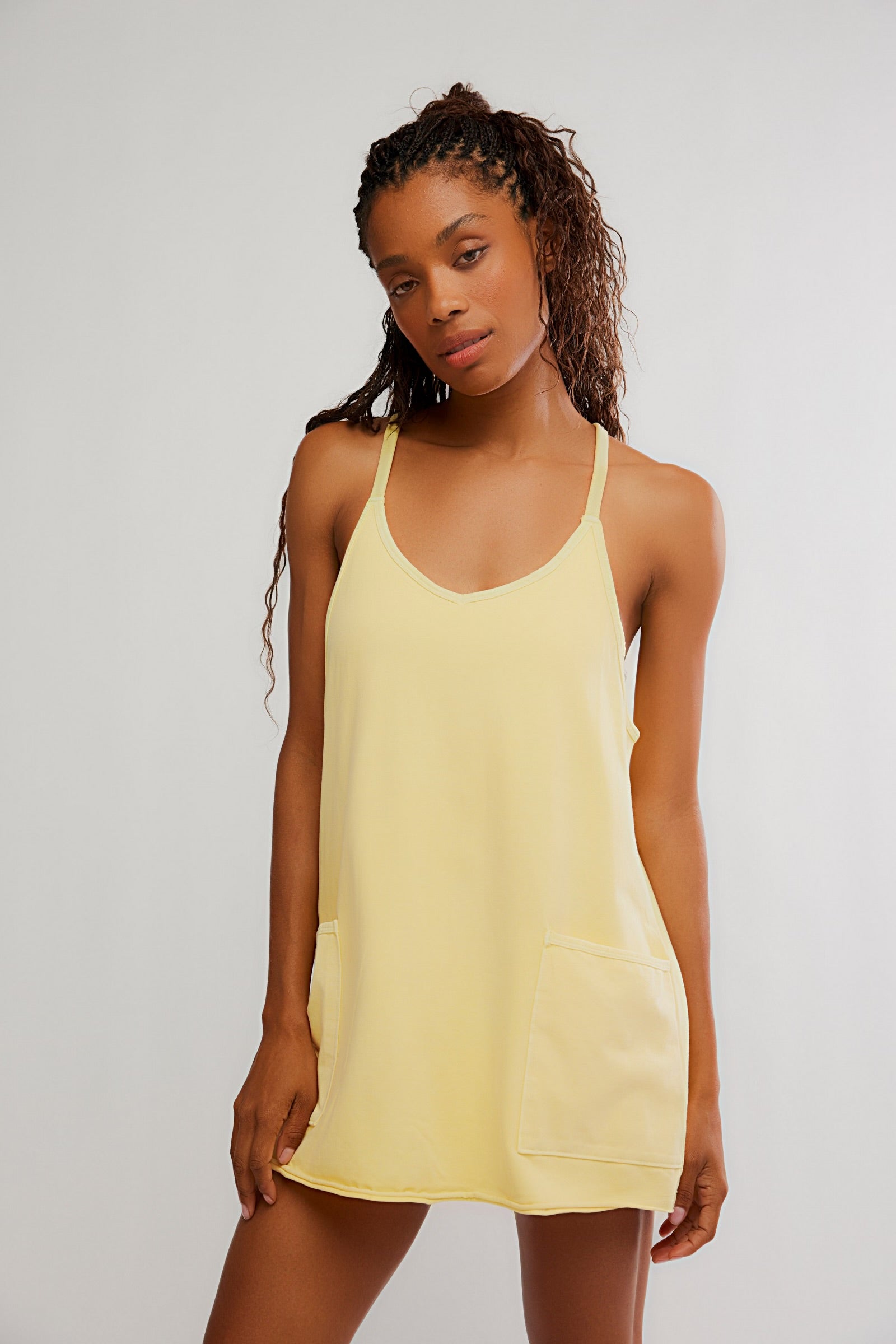 FP Movement Hot Shot Mini Dress in Sunlit Yellow