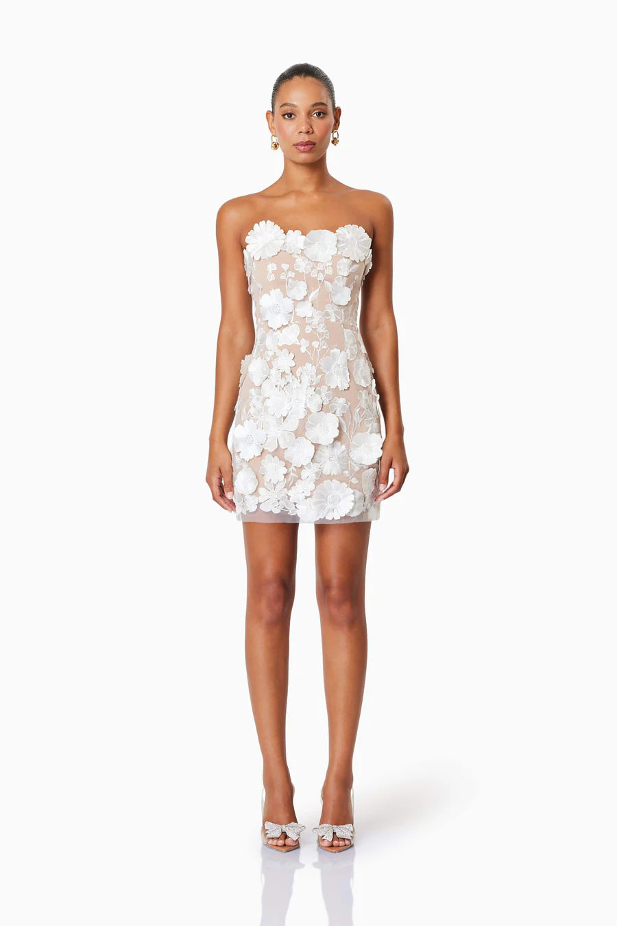 RENTAL Elliatt Arabella Strapless Mini Dress In White