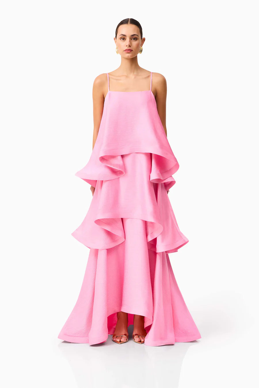 RENTAL Elliatt Tilly Tiered Maxi Dress in Pink